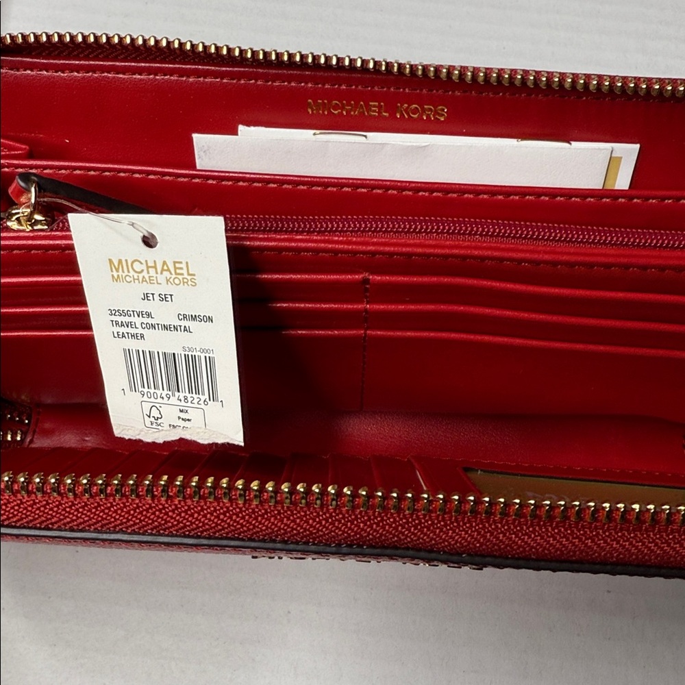 Michael Kors Cherry Red Wristlet Clutch - Picture 3 of 4